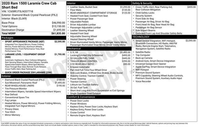 ram ram 1500 pickup 2020 1C6SRFJT5LN207718 image ram ram 1500 pickup 2020 1C6SRFJT5LN207718 image